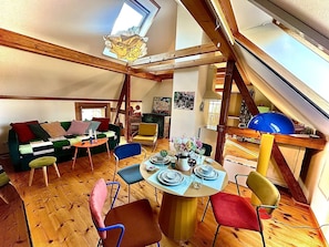 Living area - Romantic retro loft Caputh near Potsdam - new! (Schwielowsee)