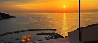 TERRACE SUNSET ON THE SEA