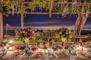 Outdoor banquet area