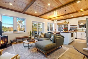 Smart-TV, Kamin, Videospiele, Bücher