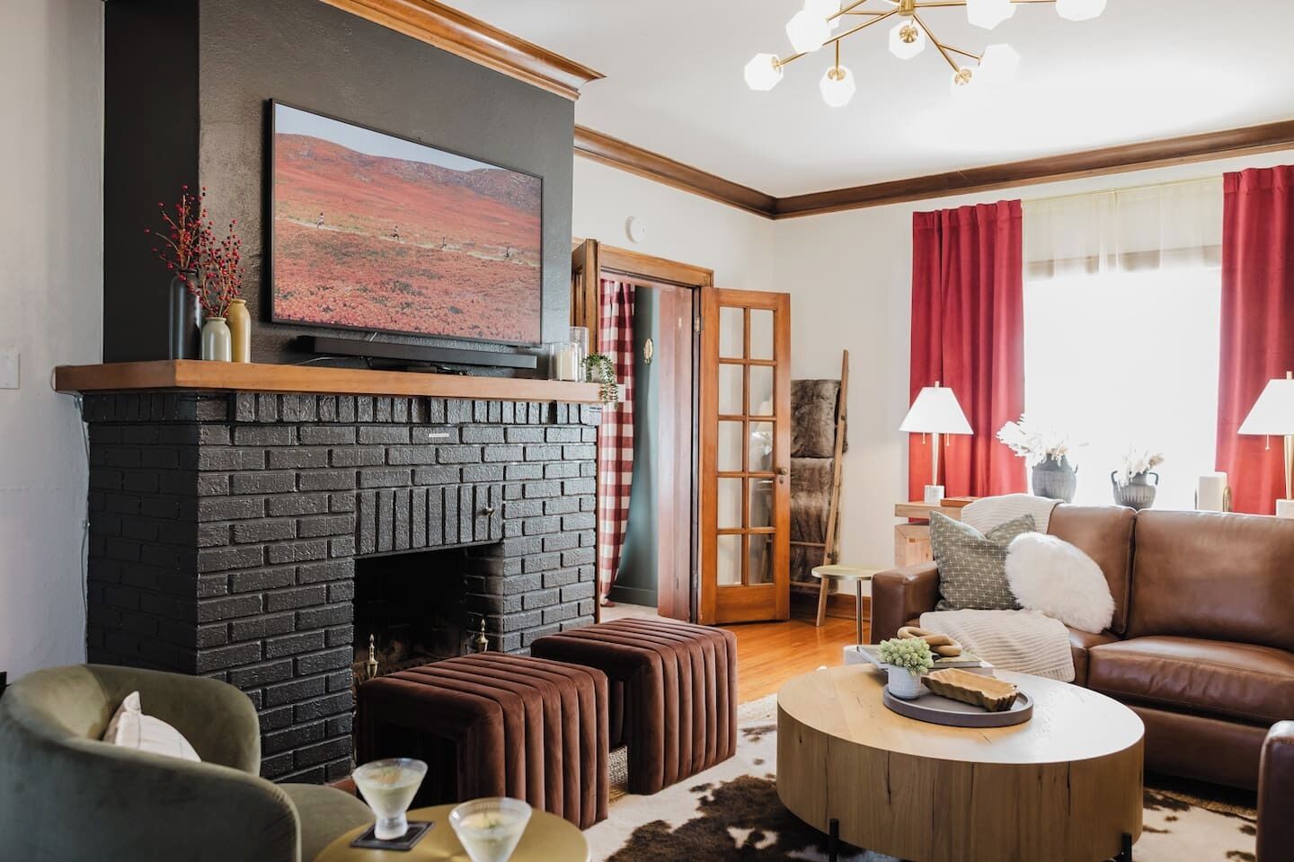 Smart TV, fireplace, video games, foosball