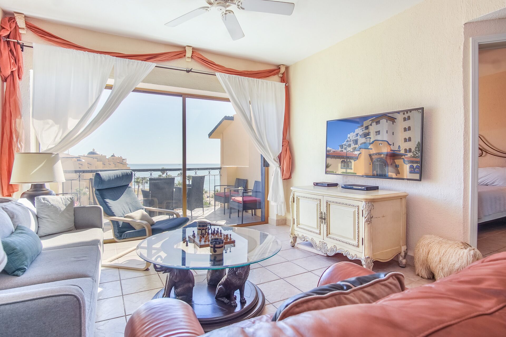 公寓客房, 多張床, 陽台, 泳池景觀 (Princesa De Peñasco B 506) | 起居區
