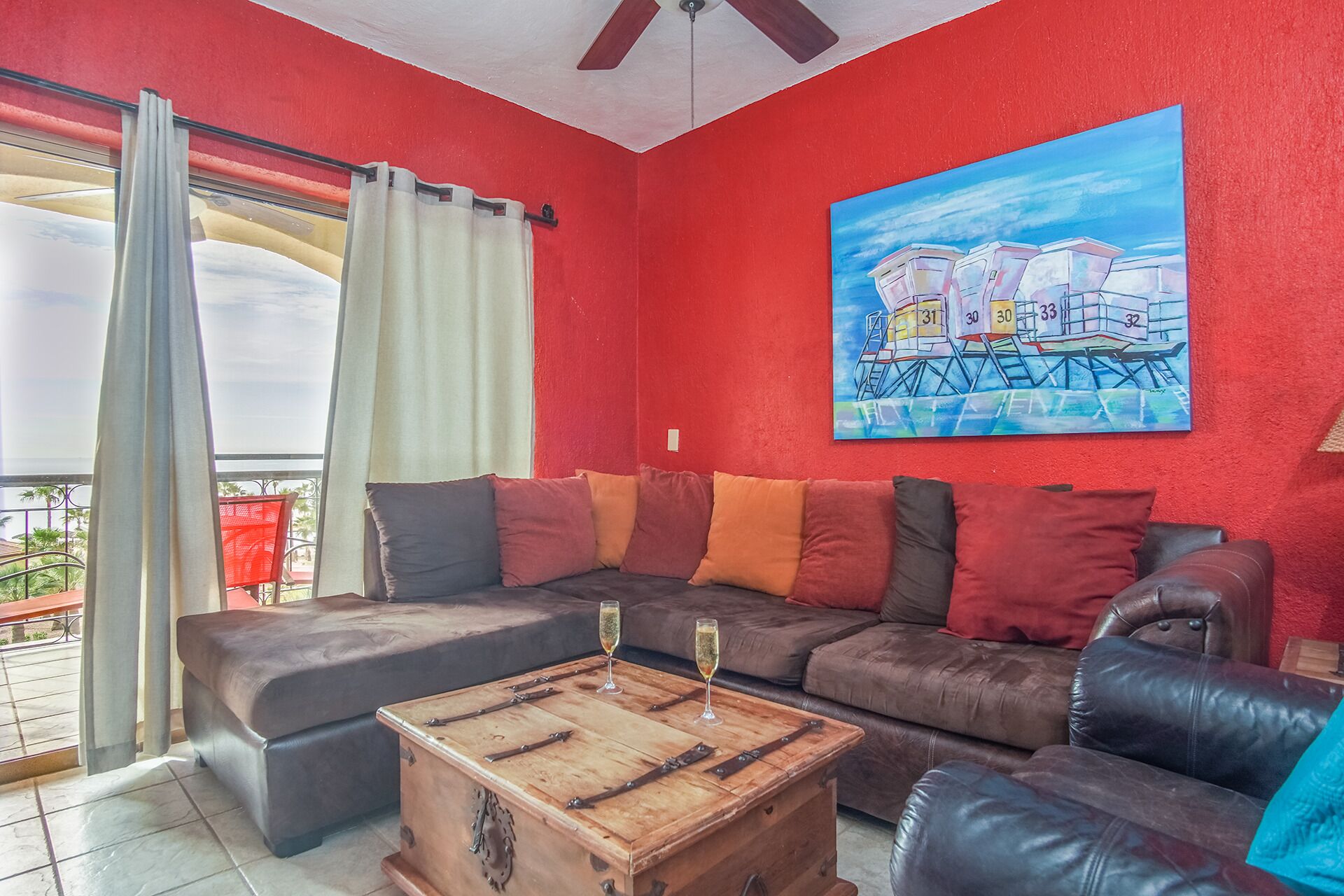 Appart'hôtel, 1 grand lit, balcon, vue océan (Princesa De Peñasco C 404) | Coin séjour