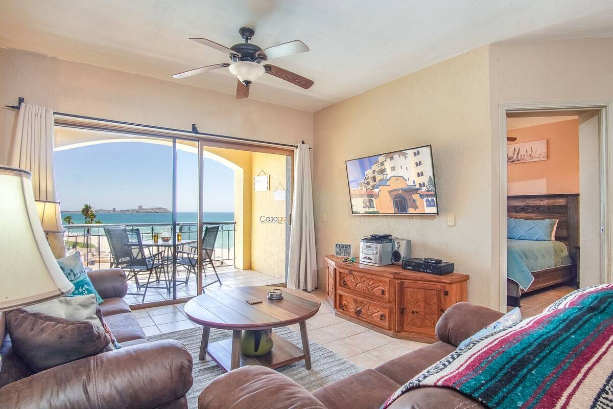 Condo, varias camas, balcón, vista al océano (Princesa De Peñasco A 406) | 2 habitaciones, decoración personalizada y muebles diferentes