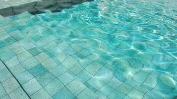 Outdoor pool, open 9:00 AM to 6:30 PM, sun loungers