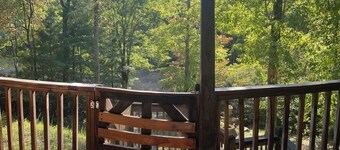 Cozy cabin for 4, 2 King size beds.  Porch with view of lake. Full kitchen.