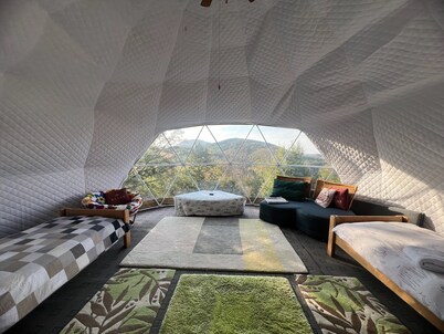 Farmhouse and two glamping dome homes in the Povlen Nature Park in western Serbia