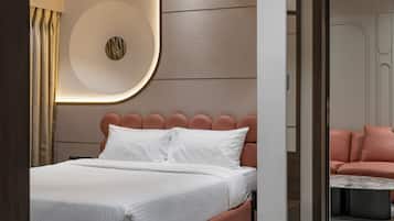 In-room safe, desk, laptop workspace, blackout drapes