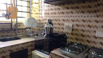 Apartment | Private kitchen | Fridge, microwave, oven, stovetop