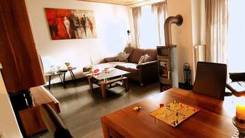 Stacaravan | Woonruimte | Een dvd-speler