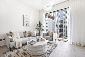 Elite Apartment | Living area - Silkhaus Sobha Hartland Greens (Dubai)