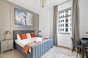 Leilighet – elite | 1 soverom, sengetøy i egyptisk bomull og sengetøy av topp kvalitet