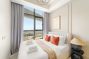 Appartement Deluxe | Draps en coton égyptien, literie de qualité supérieure