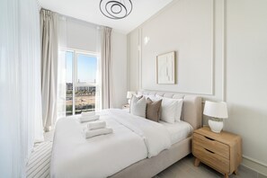 エグゼクティブ アパートメント | エジプト綿のシーツ、高級寝具、低反発ベッド、客室ごとに異なる装飾