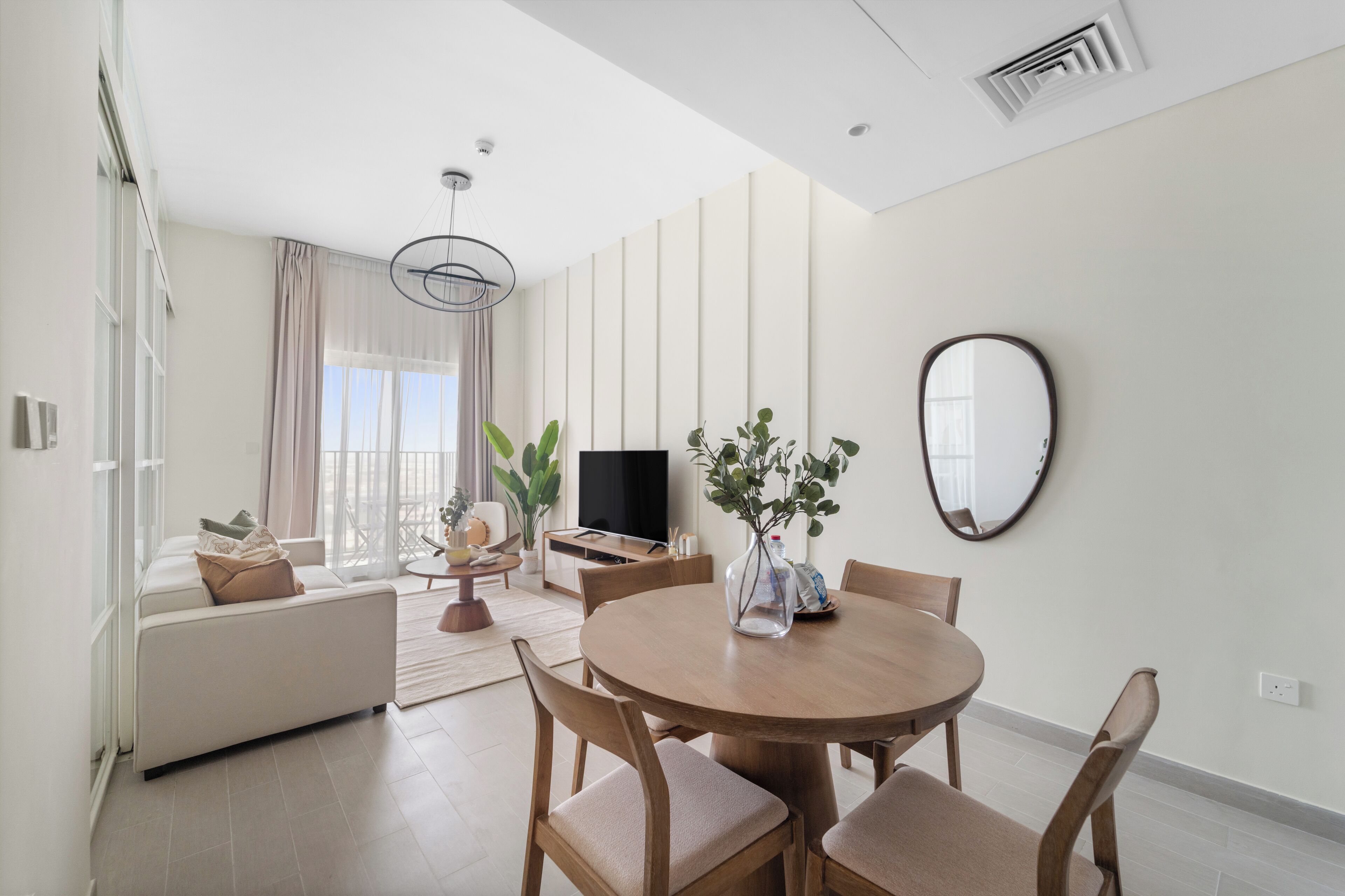 Premier Apartment | Living area | 50-inch Smart TV with digital channels