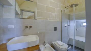 Dusche, Haartrockner, Handtücher