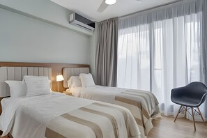2 slaapkamers, een strijkplank/strijkijzer, wifi, beddengoed