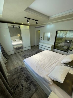 2 bedrooms, WiFi, bed sheets - cozy 2-bedroom apartment with jacuzzi in el karma compound-sheikh zayed (Giza Governorate)