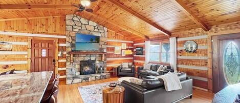 Télévision, cheminée