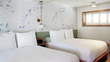 Double Room, 2 Queen Beds, Non Smoking | In-room safe, desk, laptop workspace, iron/ironing board
