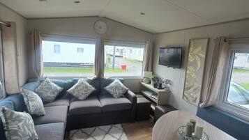 Televisión y chimenea