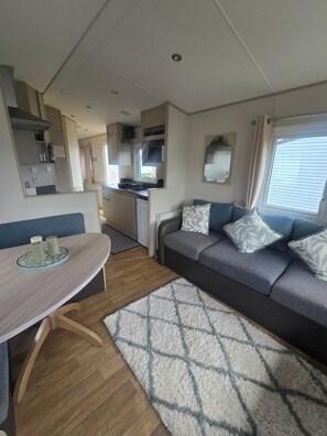 TV, fireplace - Caravan Kirsty 3 Bedroom (Rhyl)