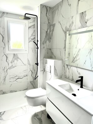 Shower, hair dryer