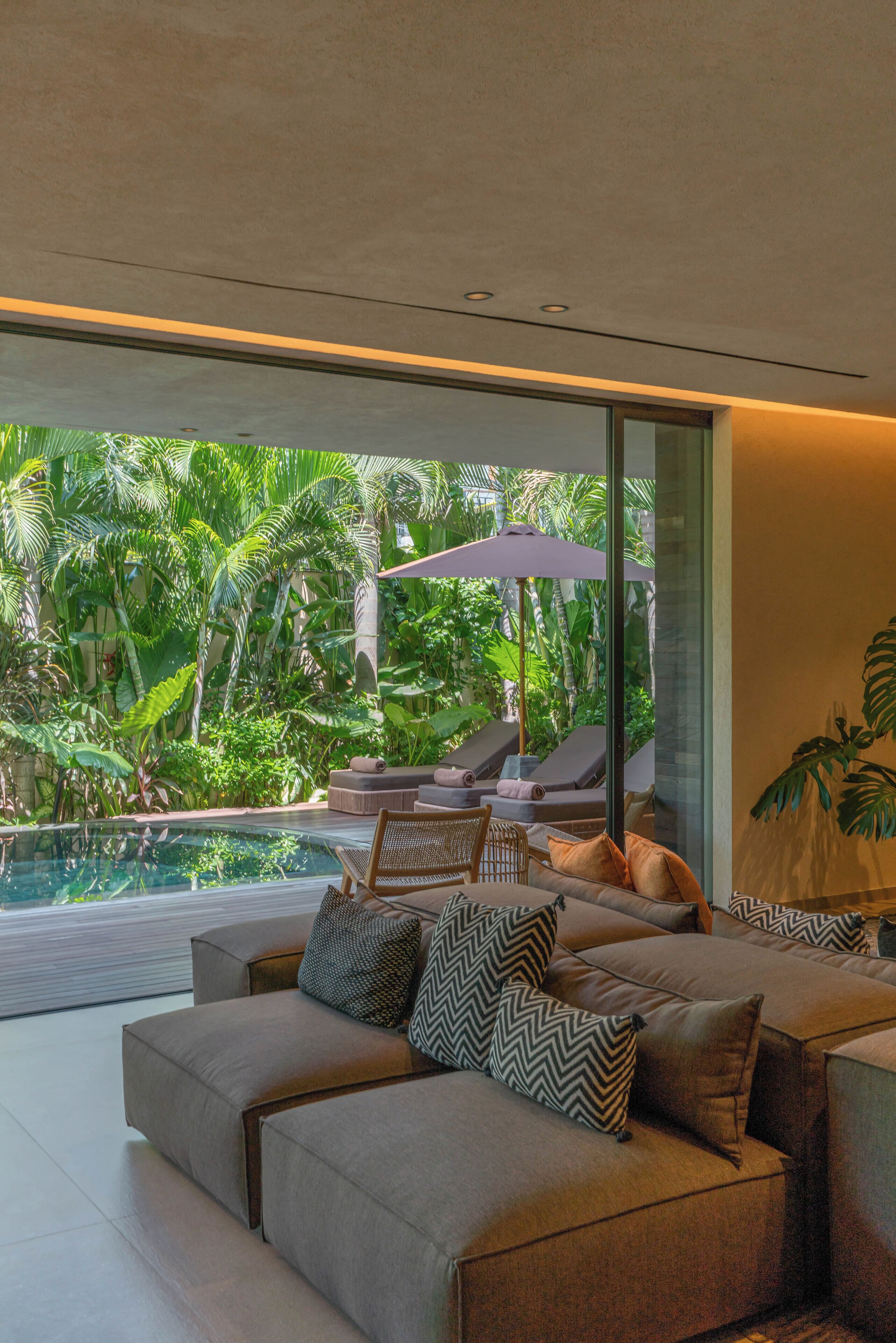 Luxury Villa, Pool View | Living room | Flat-screen TV