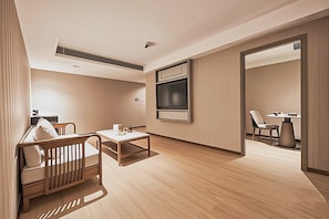 In-room safe, desk, laptop workspace, blackout curtains