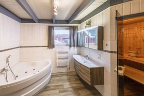 Shower, jetted tub