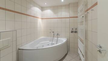 Jetted bath, hair dryer