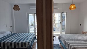 2 bedrooms, iron/ironing board, WiFi, bed sheets - Sea View Modern 2BR Top Floor on Nea Chora Beach (Chania)