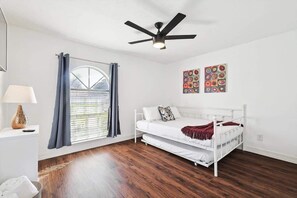 4 bedrooms, iron/ironing board, travel crib, WiFi