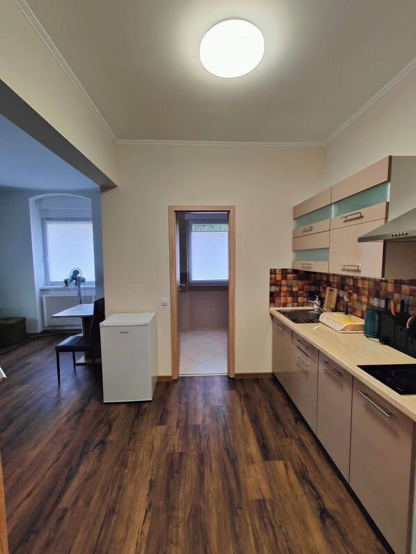 Fridge, oven, stovetop, coffee/tea maker - Avignon - 1 Bedroom Flat on the first floor (Brezová)