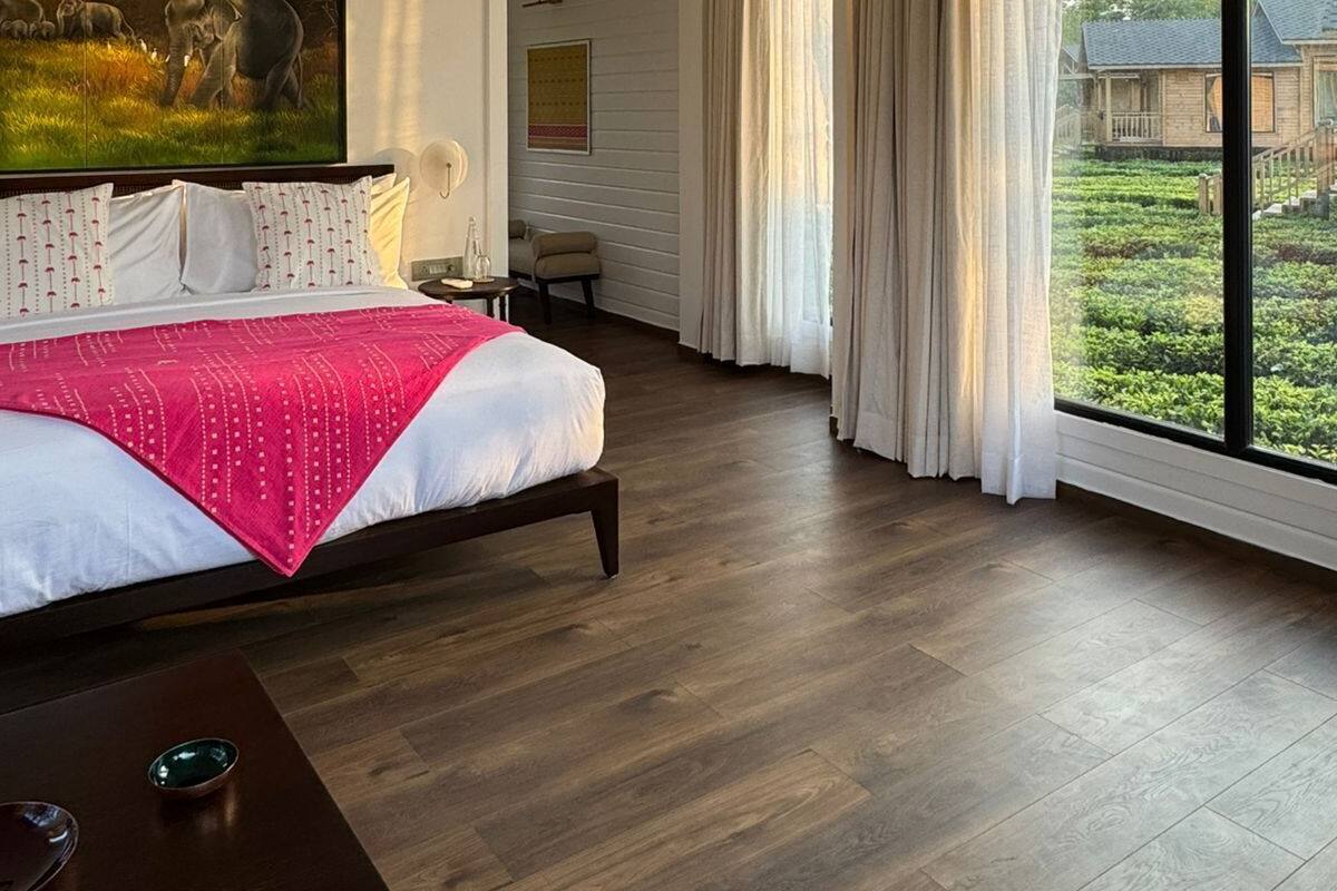 Chalé superluxo, vista para o jardim | 1 quarto, roupas de cama premium