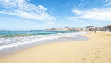 On the beach, white sand