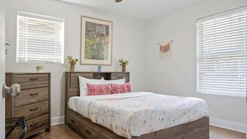 4 bedrooms, iron/ironing board, travel crib, WiFi