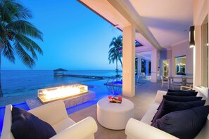 Terrace/patio - Point of View: Ultra-Luxe Beach Villa w/Private Pool, Dual Jacuzzis, & Dock (South Sound)