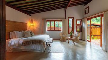 Cabana Dupla com banheira (Apoara) | 1 quarto, quartos à prova de som, Wi-Fi de cortesia, roupa de cama