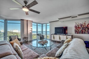 TV, DVD player, stereo