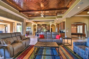 TV, fireplace, DVD player, stereo