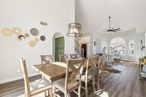 Formal dining room with table and seating for 8 - 5BDR with Pool & Scenic Golf Views! (Mesa)