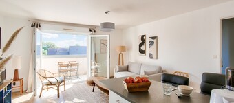 Pléneuf Val André town centre, flat for 4