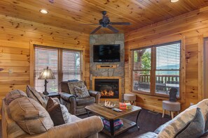 TV, fireplace, DVD player