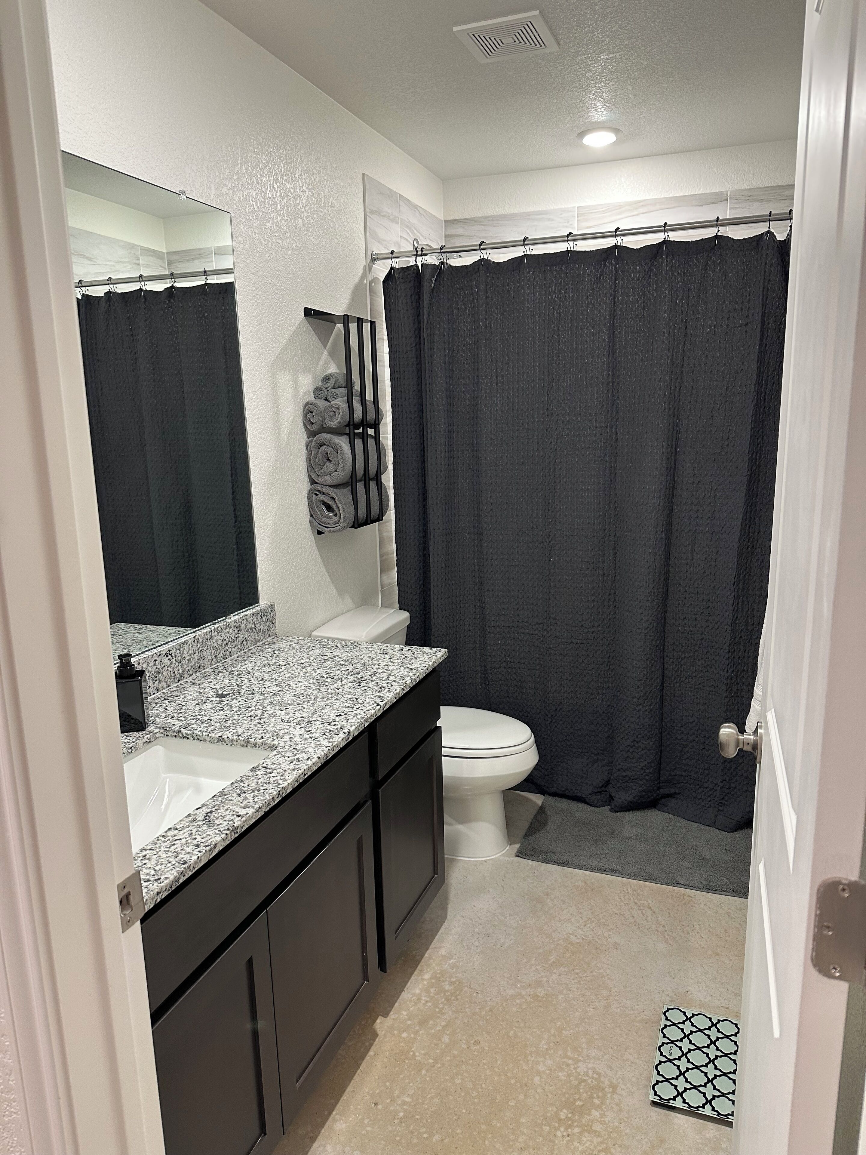 Towels, soap, toilet paper