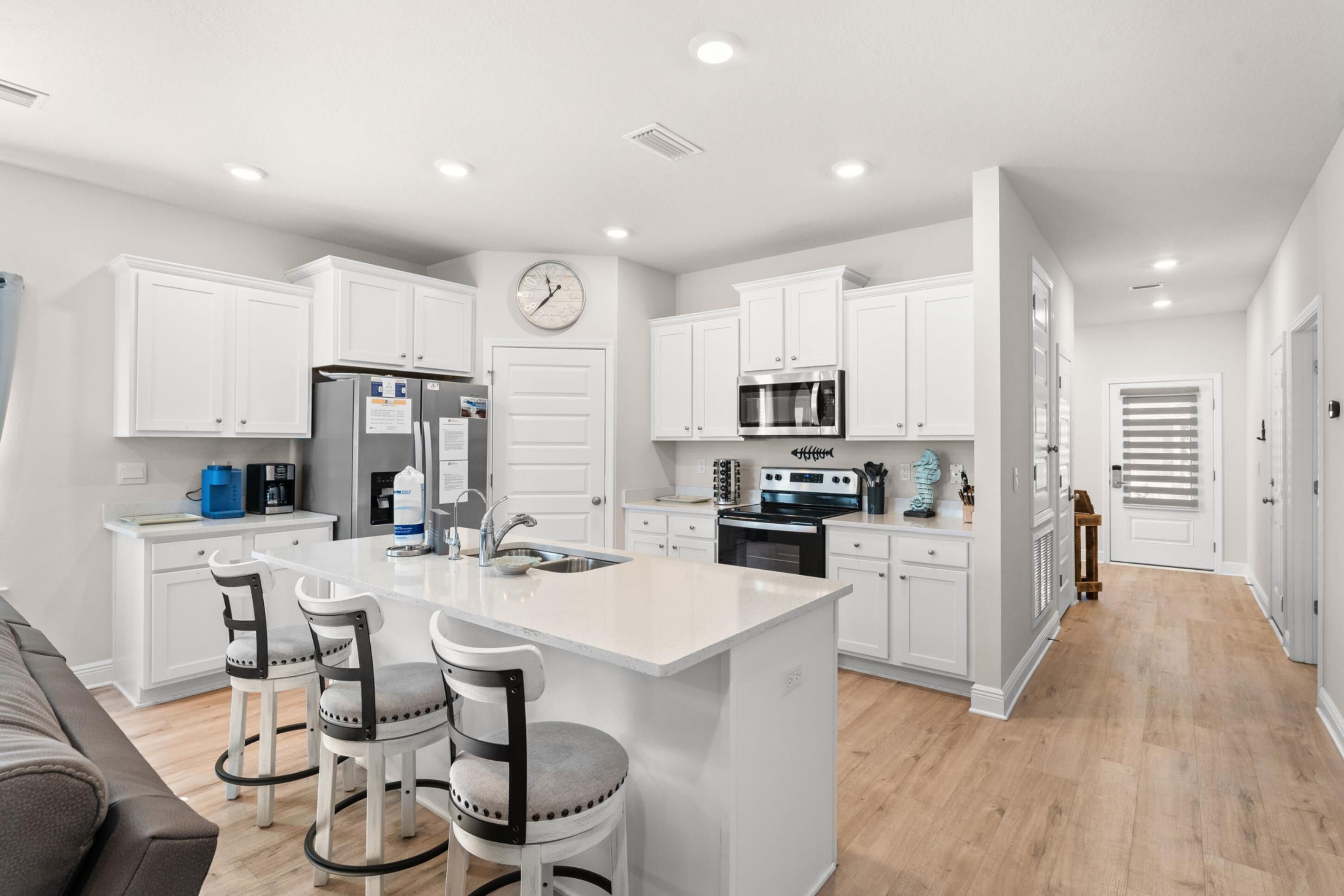 Pet Friendly Beach House - Osprey Landing | Private kitchen | Full-size fridge, microwave, oven, stovetop