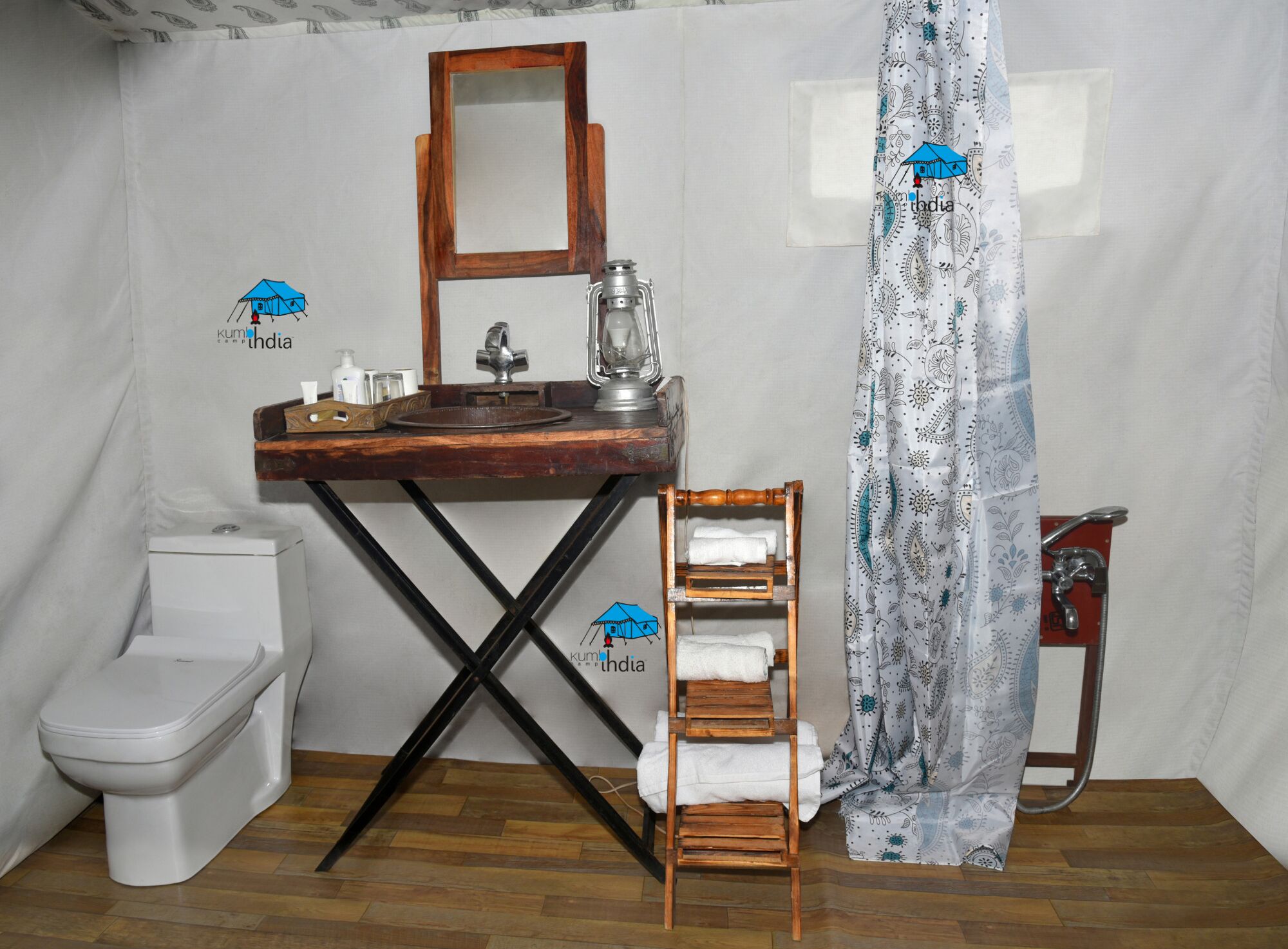 Bathrobes, towels, soap, shampoo