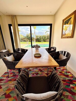 Dining - Luxury villa with 2 pools and Atlas Mountains (Oumnass)