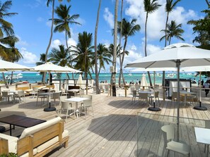 Outdoor dining - Beach Haven 1BDR Condo Paseo Playa Coral - 305 (Punta Cana)