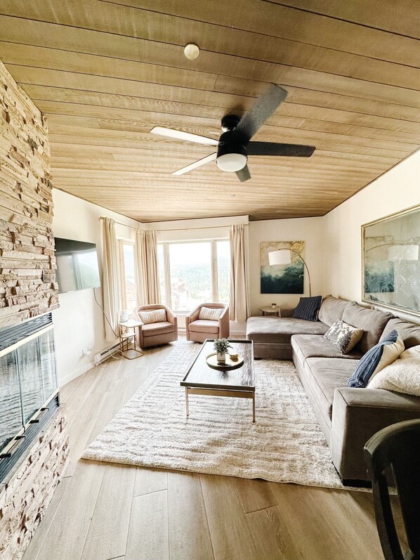 Smart TV, fireplace